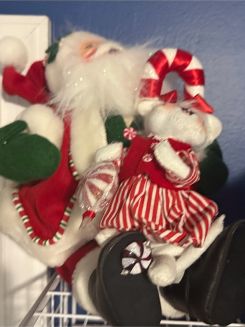 Holiday Santa & Elf Plush Duo in Red, White and Green - Unbranded